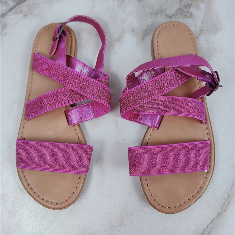 UGG I Heart Braillen Glitter Pink Slingback Sandals, Sz J4 (5.5 Women's)